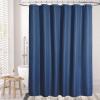 AmazerBath Waffle Shower Curtain Heavy Duty 240GSM, Navy Blue Shower Curtain Fabric Waffle Textured, Hotel Quality, Bathroom Shower Curtains, 72 x 72 Inches view 4