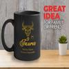 Bubble Hugs Taurus Mug Black 11oz - Zodiac, Horoscope, Star Constellation - love compability, character, personality view 2