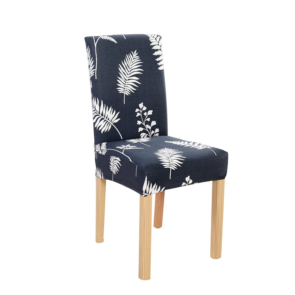 Edinstry Stretch Chair Slipcovers, Milk Silk Print Soft Stretch Chair Covers, Removable and Washable Chair Cover, Suitable for Restaurant, Wedding, Hotel Banquet, (Leaf Shadow) 8pcs