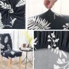 Edinstry Stretch Chair Slipcovers, Milk Silk Print Soft Stretch Chair Covers, Removable and Washable Chair Cover, Suitable for Restaurant, Wedding, Hotel Banquet, (Leaf Shadow) 8pcs view 4
