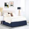 Pleated Bed Skirt - 100% Cotton 600 Thread Count Silky Soft 1 Piece Box Pleated Bed Skirt 18" Drop Length/Fall Length Bed Skirt (Twin Size, Navy Blue Solid) view 1