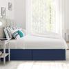 Pleated Bed Skirt - 100% Cotton 600 Thread Count Silky Soft 1 Piece Box Pleated Bed Skirt 18" Drop Length/Fall Length Bed Skirt (Twin Size, Navy Blue Solid) view 3
