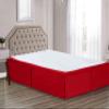 Pleated Bed Skirt - 100% Cotton 600 Thread Count Silky Soft 1 Piece Box Pleated Bed Skirt 18" Drop Length/Fall Length Bed Skirt (Twin Size, Red Solid) view 1