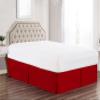 Pleated Bed Skirt - 100% Cotton 600 Thread Count Silky Soft 1 Piece Box Pleated Bed Skirt 18" Drop Length/Fall Length Bed Skirt (Twin Size, Red Solid) view 2