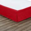 Pleated Bed Skirt - 100% Cotton 600 Thread Count Silky Soft 1 Piece Box Pleated Bed Skirt 18" Drop Length/Fall Length Bed Skirt (Twin Size, Red Solid) view 3