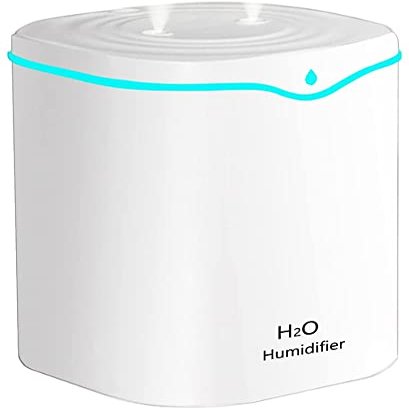 Cool Mist Humidifier for Bedroom, 2L Ultra Quiet Ultrasonic Air Humidifier, Top Fill Humidifiers, USB Powered Desktop Humidifiers with 2 Mist Modes and 7-Color Light, Auto Shut-Off, 12h Humidifying