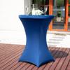 Restaurantware Table Tek 36 x 43 Inch Round Table Covers 10 Washable Spandex Tablecloths - Wrinkle-Free Durable Blue Polyester Fitted Tablecloths for Parties Banquets or Weddings view 3