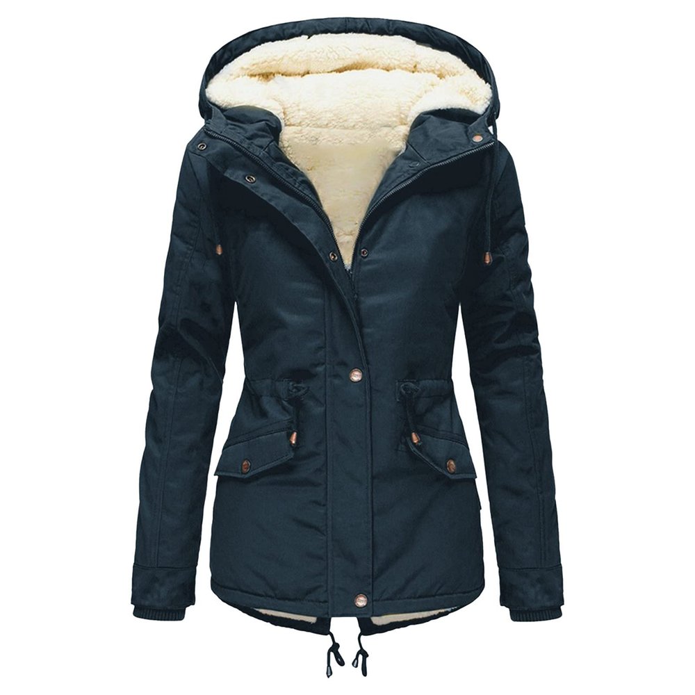 ZBYY Winter Coats for Women Warm Sherpa Fleece Lined Hooded Zip Up Quilted Down Jacket Parka Outwear with Pockets