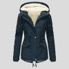ZBYY Winter Coats for Women Warm Sherpa Fleece Lined Hooded Zip Up Quilted Down Jacket Parka Outwear with Pockets view 2