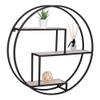 House Nordic Round Natural Wood Shelf with Black Frame  62 x 14 cm view 1