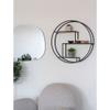 House Nordic Round Natural Wood Shelf with Black Frame  62 x 14 cm view 2