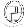 House Nordic Round Natural Wood Shelf with Black Frame  62 x 14 cm view 3