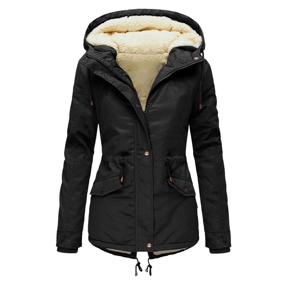 ZBYY Winter Coats for Women Warm Sherpa Fleece Lined Hooded Zip Up Quilted Down Jacket Parka Outwear with Pockets