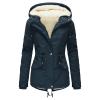 ZBYY Winter Coats for Women Warm Sherpa Fleece Lined Hooded Zip Up Quilted Down Jacket Parka Outwear with Pockets view 1