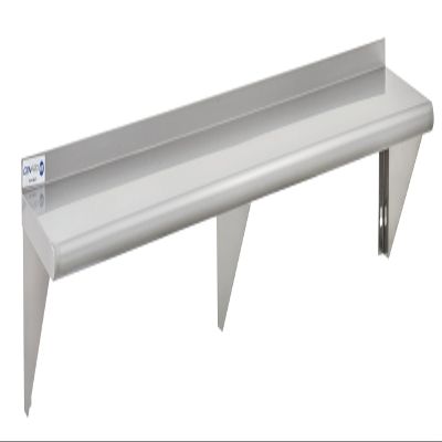 CenPro 15" D x 84" W Stainless Steel 18-Gauge Wall Mount Shelf with Rear Upturn, Backsplash | Commercial Grade | NSF Certified | Shelving for Kitchen, Restaurant, Garage