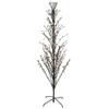 6' Pre-Lit Black Cascade Outdoor Halloween Twig Tree Orange Lights view 1