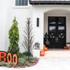 6' Pre-Lit Black Cascade Outdoor Halloween Twig Tree Orange Lights view 2