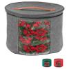 Christmas Wreath Storage Bag,Collapsible Felt Holiday Garland Container with Zipper & Handle, Durable Wreath Organizer Bin for Seasonal Decor Storage 20 x 12 (GREY) view 1