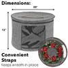 Christmas Wreath Storage Bag,Collapsible Felt Holiday Garland Container with Zipper & Handle, Durable Wreath Organizer Bin for Seasonal Decor Storage 20 x 12 (GREY) view 3