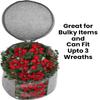 Christmas Wreath Storage Bag,Collapsible Felt Holiday Garland Container with Zipper & Handle, Durable Wreath Organizer Bin for Seasonal Decor Storage 20 x 12 (GREY) view 4