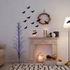 4' Pre-Lit Black Cascade Outdoor Halloween Twig Tree Purple Lights view 4