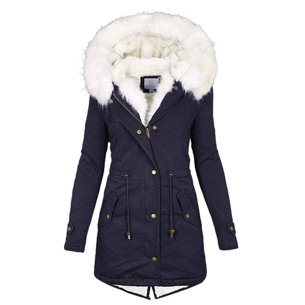 ZBYY Women's Faux Fur Lined Hooded Parka Jacket Windproof Winter Coat Warm Puffer Thicken Fleece Line Down Outerwear