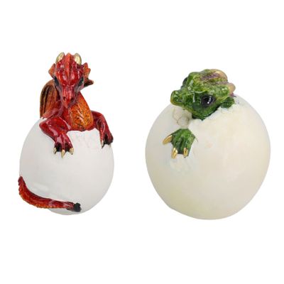AB Tools Baby Dragon Egg Hatching Resin Fantasy Sculpture Statue Ornament Figurine