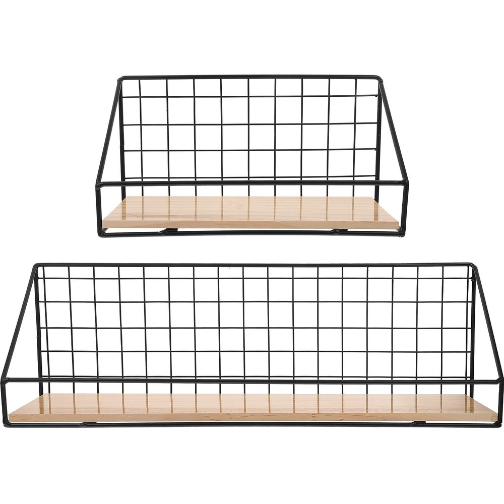 BESPORTBLE 2pcs Floating Shelves Wall Mounted Storage Rack Wall Hanging Display Shelves