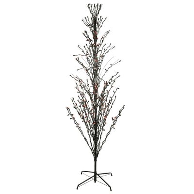 4' Pre-Lit Black Cascade Outdoor Halloween Twig Tree Orange Lights