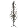 4' Pre-Lit Black Cascade Outdoor Halloween Twig Tree Orange Lights view 1