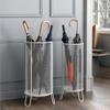 Umbrella Stand Rack Golden Iron Umbrella Holder, Modern Hollow Umbrella Barrel at The Entrance of The Indoor Corridor, Storage Basket for 12-16 Long and Short Umbrellas view 2