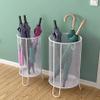 Umbrella Stand Rack Golden Iron Umbrella Holder, Modern Hollow Umbrella Barrel at The Entrance of The Indoor Corridor, Storage Basket for 12-16 Long and Short Umbrellas view 3