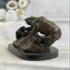 Handcrafted Bronze Sculpture Sale Cub & Bear Mother Signed Russelle Figurine Art view 4