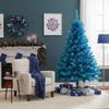 6' Cerulean Blue Pine Artificial Christmas Tree, Unlit view 2