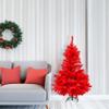Full Pine Artificial Christmas Tree - 4' - Scarlet Red - Unlit view 2