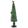 Glittered Christmas Tree with Red Cardinals Decoration - 14.5" - Green and Red view 1