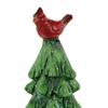 Glittered Christmas Tree with Red Cardinals Decoration - 14.5" - Green and Red view 3