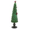 Glittered Christmas Tree with Red Cardinals Decoration - 14.5" - Green and Red view 4