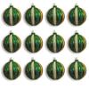 12 Pack 100mm Green, Silver, and Gold Ornament Ball view 1