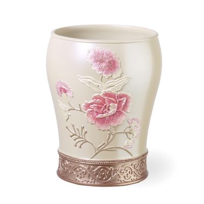 Popular Bath Dublin Rose Collection Waste Basket Beige