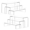 ANDGOO Large Acrylic Display Risers, 2 Sets(11.2L~11.6L~12L) Clear Rectangular Showcase Collectibles Display Shelf, Retail Desktop Risers Display Stand for Organize and Decoration view 1