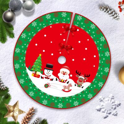 Hianjoo Christmas Tree Skirt 36 Inch, Xmas Tree Base Cover Mat for Holiday Ornament for Xmas Party Christmas Decorations (Snowland Style, 36 inch/ 90cm)