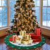 Hianjoo Christmas Tree Skirt 36 Inch, Xmas Tree Base Cover Mat for Holiday Ornament for Xmas Party Christmas Decorations (Snowland Style, 36 inch/ 90cm) view 2