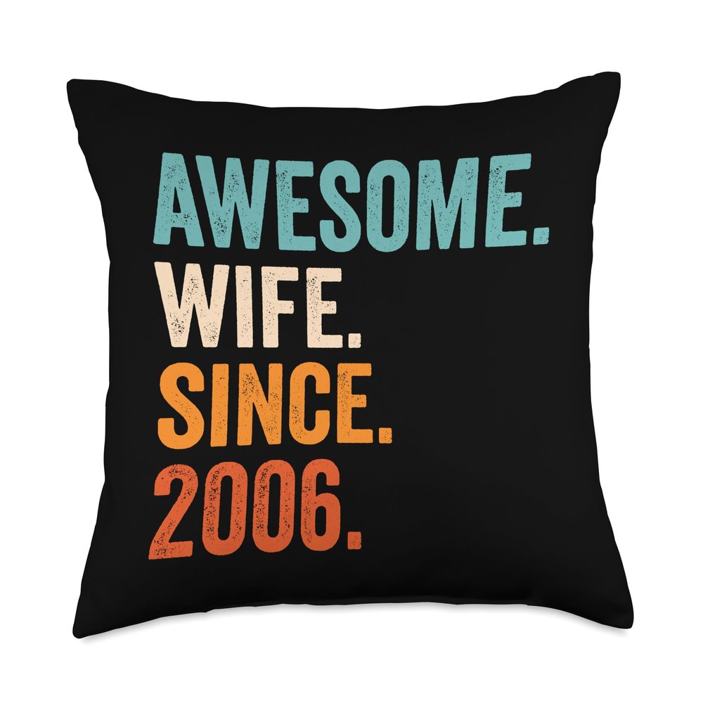 Awesome Wife Since 2006 | 20th wedding anniversary 20 years Throw Pillow