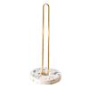 LIU- Gold Paper Towel Holder with Terrazzo Base,Kitchen Countertop Paper Towel Stand Holder for Kitchen Living Room Organization and Storage view 1
