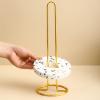 LIU- Gold Paper Towel Holder with Terrazzo Base,Kitchen Countertop Paper Towel Stand Holder for Kitchen Living Room Organization and Storage view 4