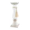Mud Pie Glass Wood Bead Candlestick, Small, 12" x 3.5" view 1