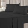 Cotton 600 Thread Count- 4 Pieces Sheet Set California King Size, Black  Soft Quality 100% Bedding Sheet  Luxury 16 Inch Deep Pocket & Bedding Set with Flat Sheet, Fitted Sheet, 2 Pillow Cases view 2