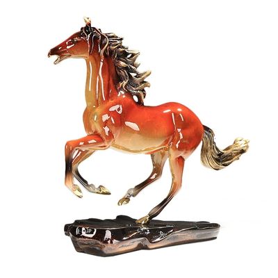 jinyi2016SHOP Home Dcor Desktop Pure Copper Horse Sculpture Decor Ornaments Office Desk Painted Horse Statue Decoration Decoration Living Room Study TV Cabinet Ornament Art Decorative