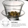 Cabilock Clear Tea Cup with Lid: Crystal Glass Teacup Chinese Japanese Gaiwan Bowl Mug for Ceremony Kung Fu Accessories Style 2 view 2